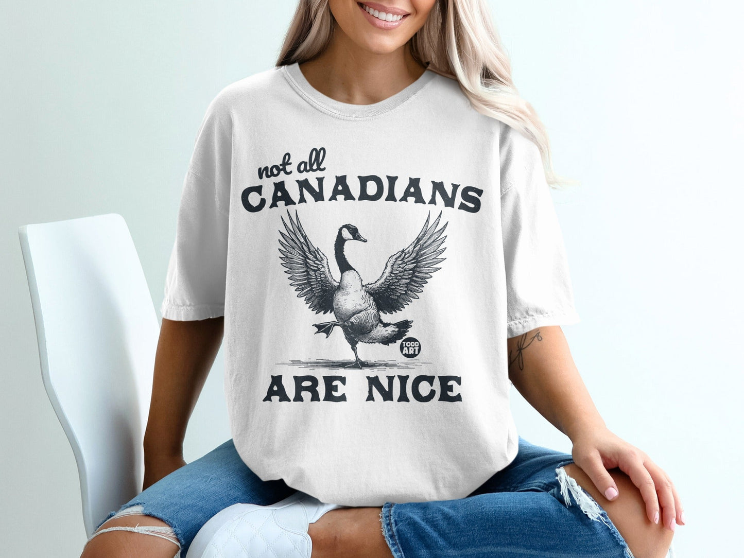 Not All Canadians Are Nice Goose Print T-Shirt