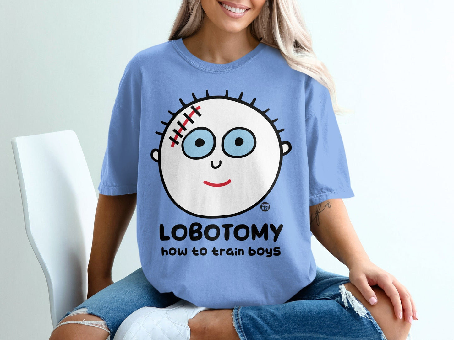 Funny Lobotomy How to Train Boys Graphic T-Shirt