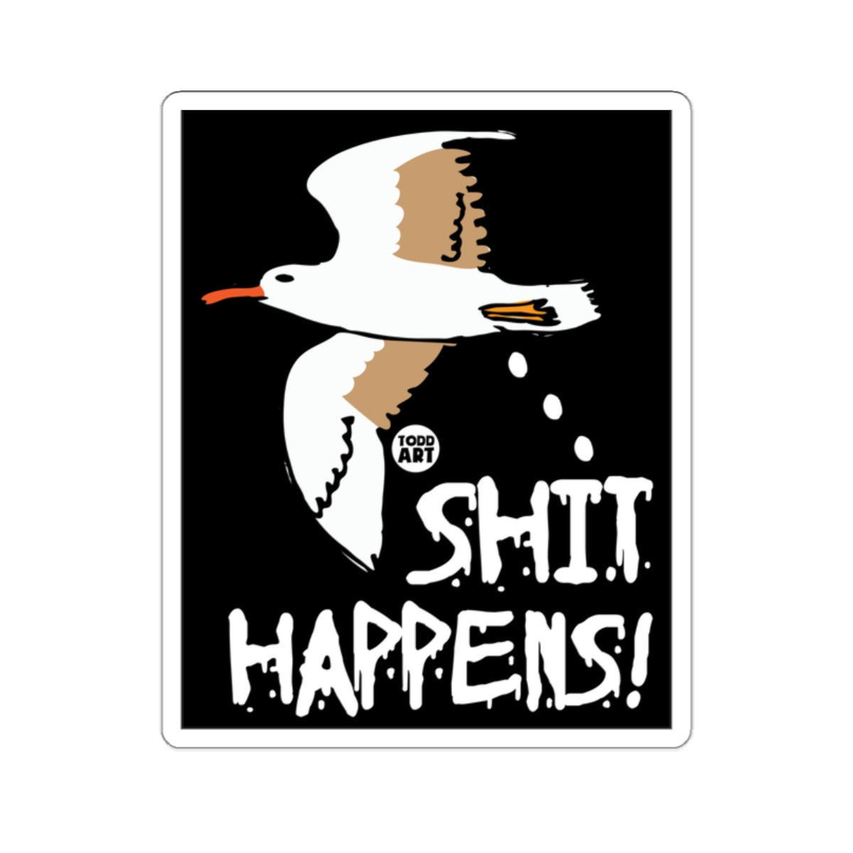 Shit Happens Seagull Graphic Humorous Sticker