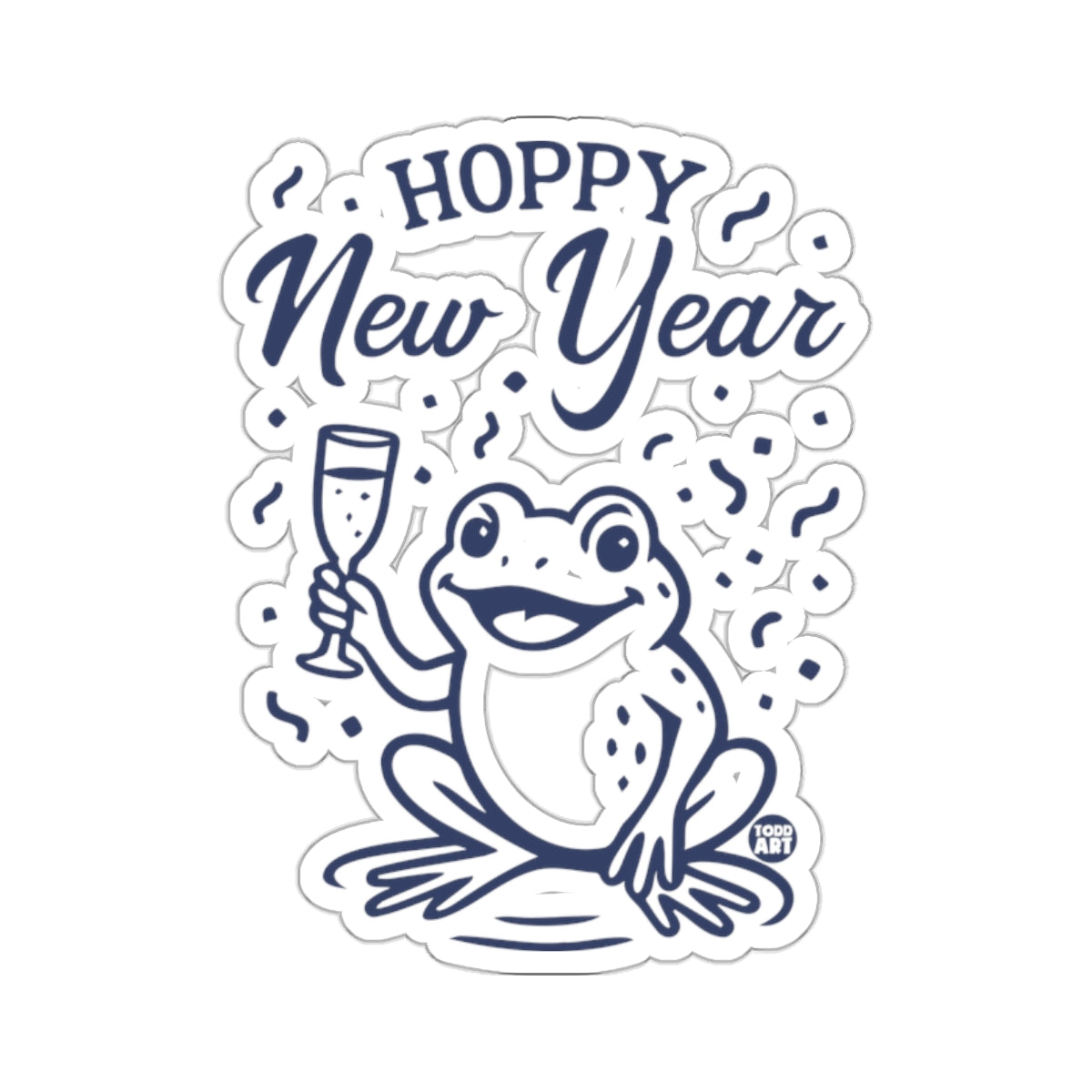 Hoppy New Year Frog Champagne Confetti 