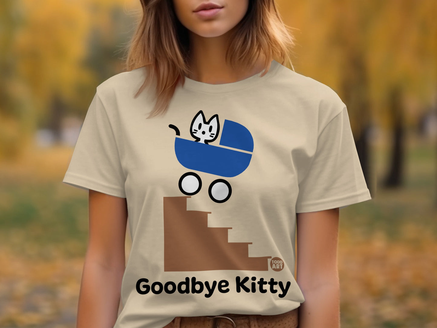 Goodbye Kitty Graphic Tee Fun Cat Parody T-shirt