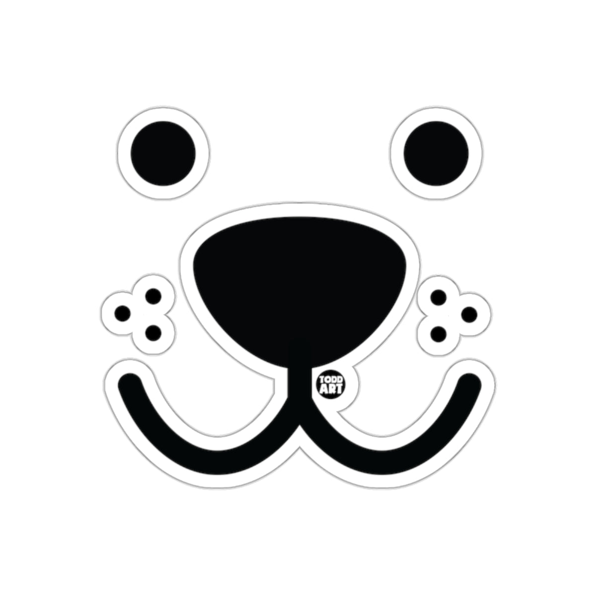 Cute Dog Face Design with Unique Expression Sticker