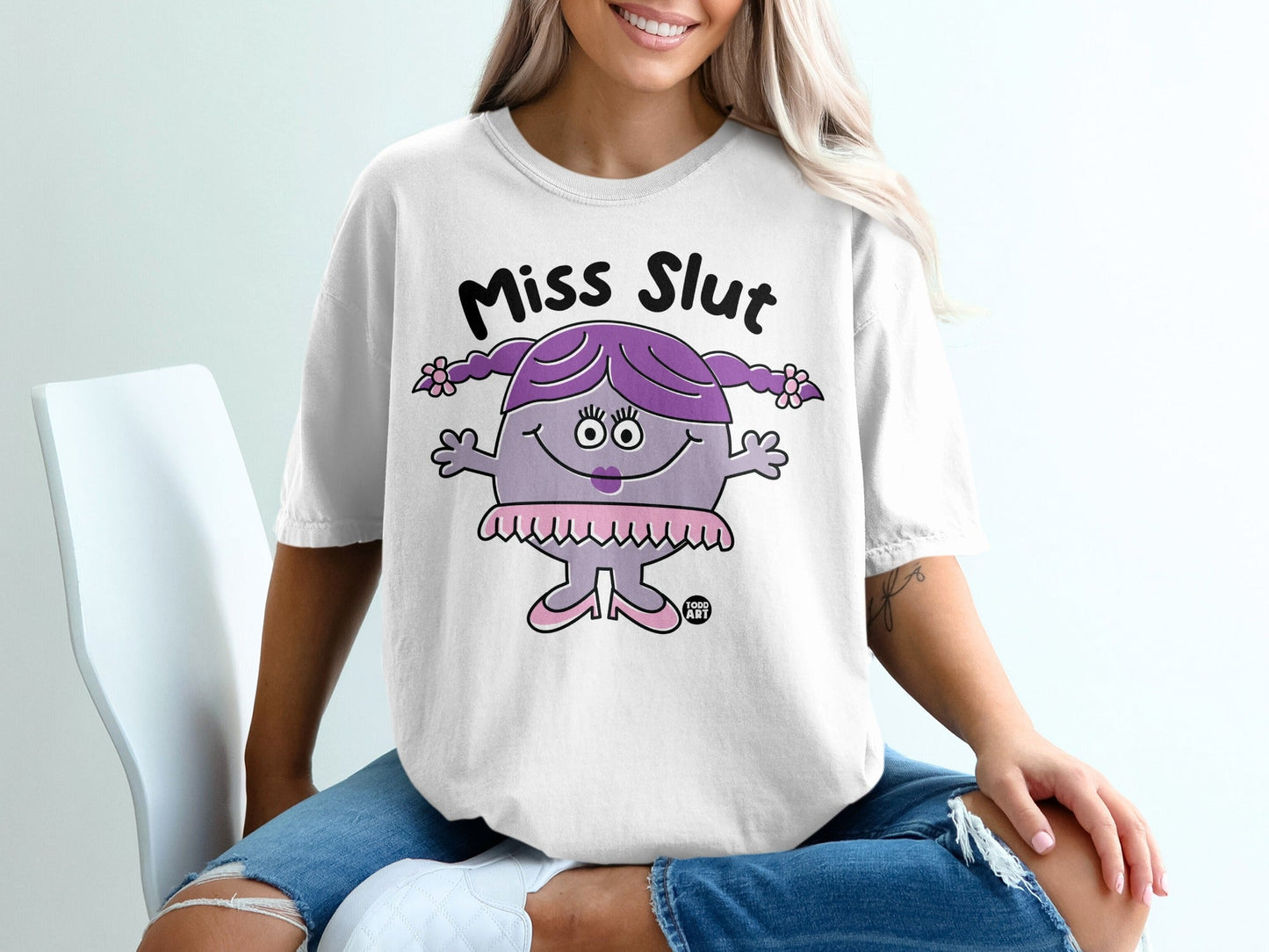 Miss Slut Cartoon Character Graphic T-Shirt