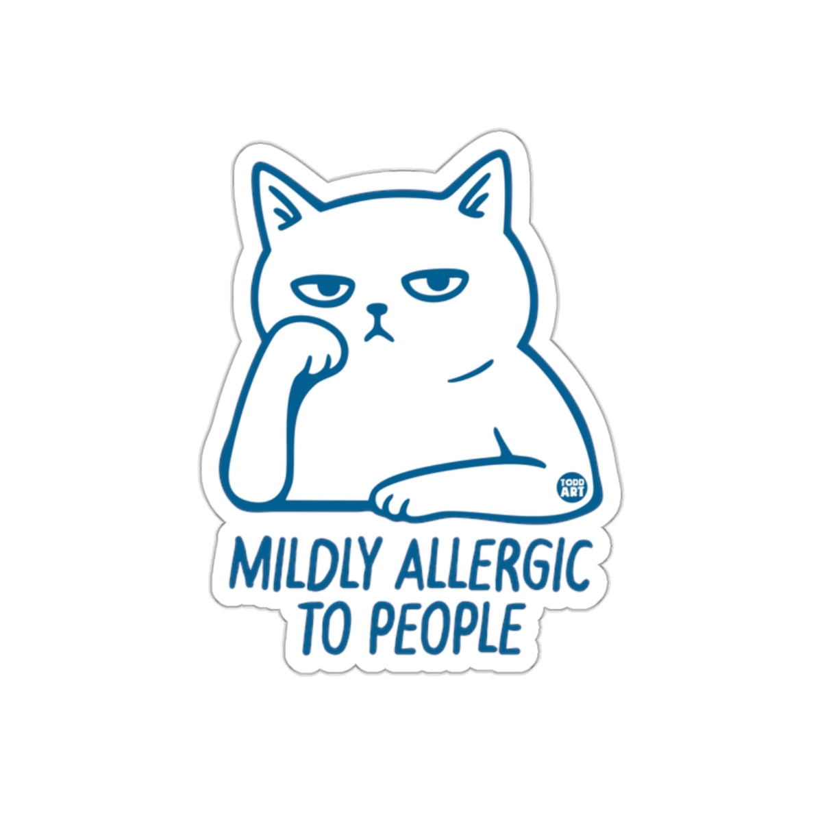 Mildly Allergic to People Grumpy Cat Cartoon sticker