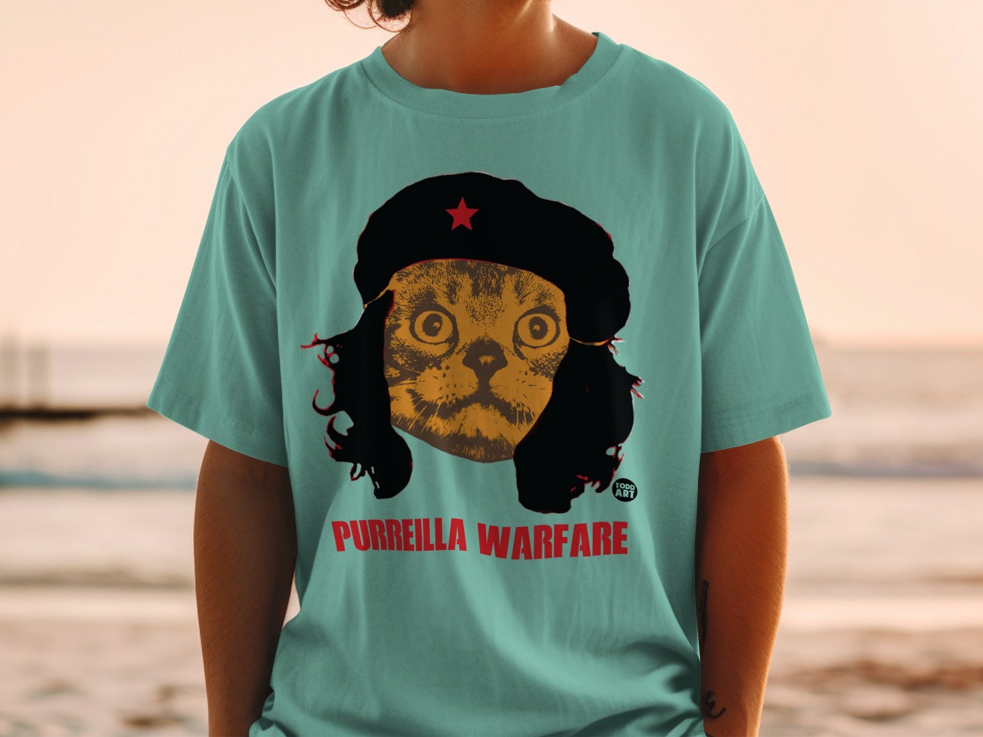 Purriella Warfare Cat Graphic T-Shirt for Casual Wear