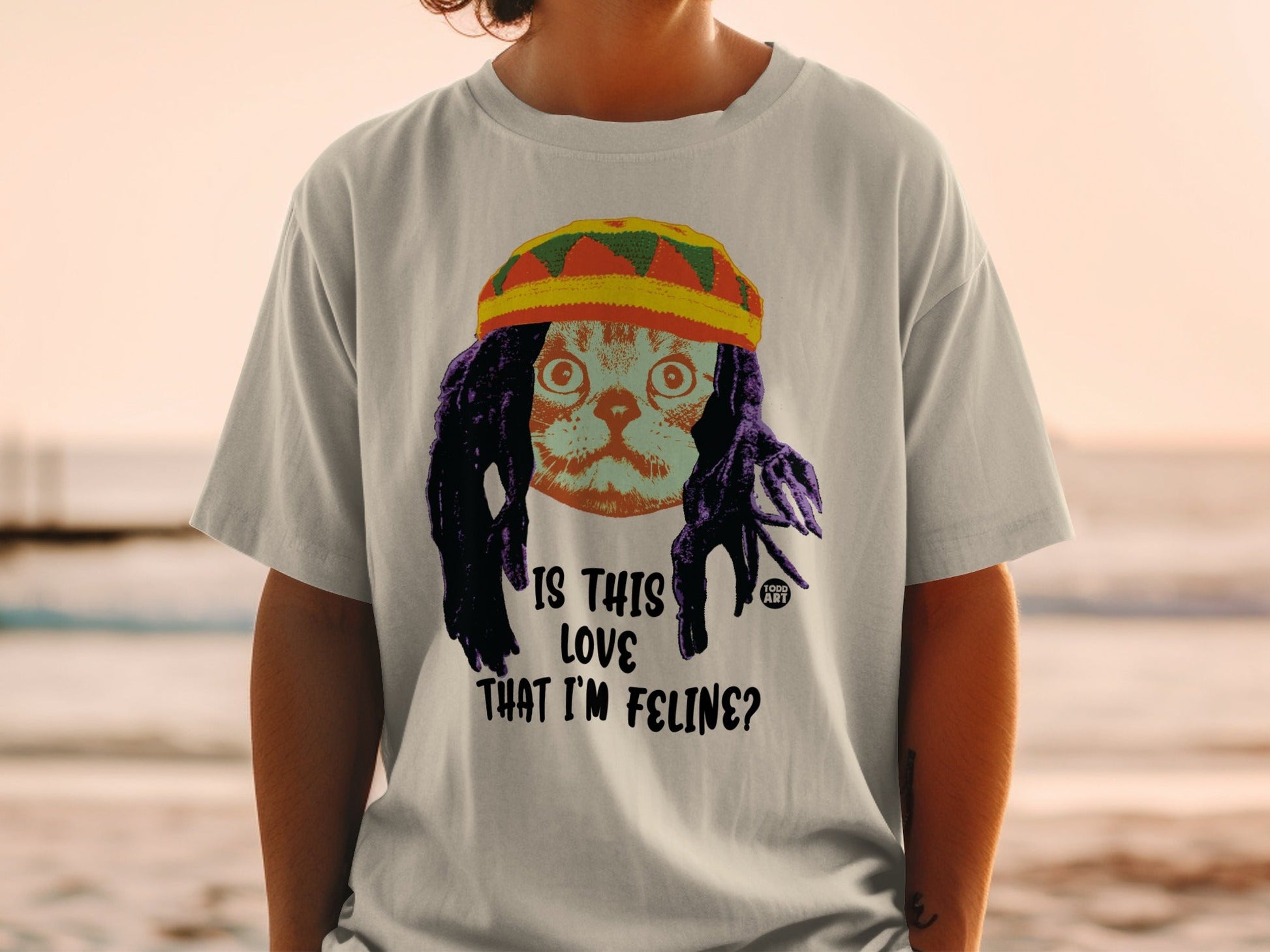 Is This Love That I'm Feline Cat Print T-Shirt