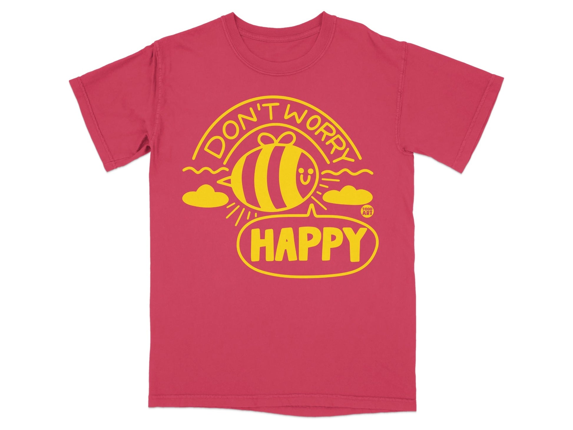 Don't Worry Bee Happy Cute Graphic Tee Shirt Product