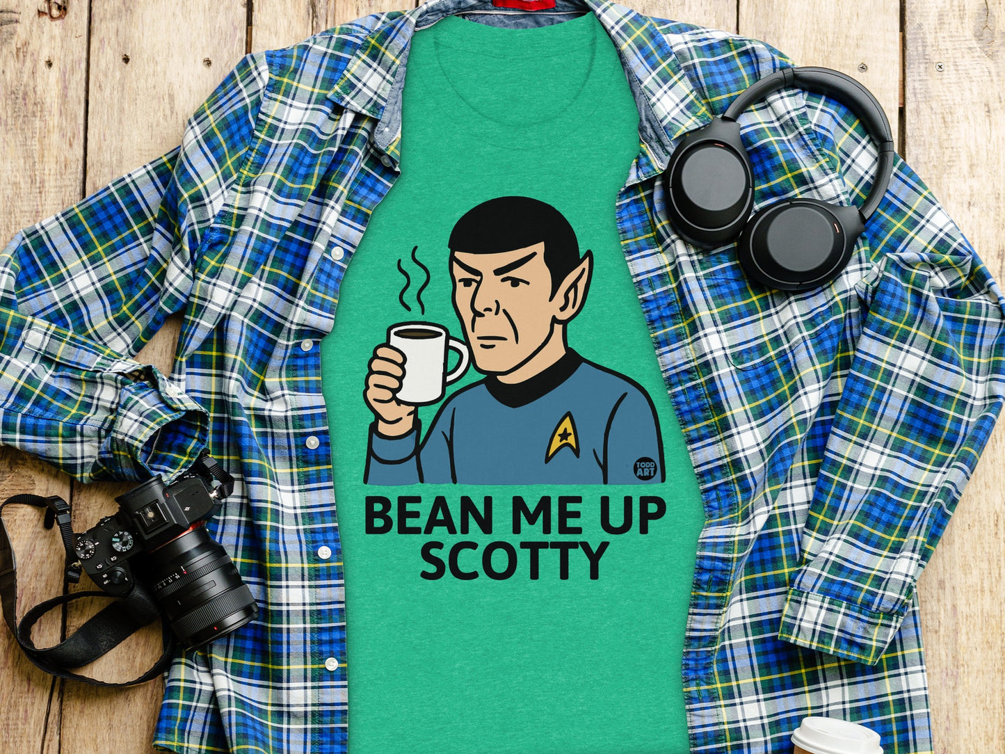 Bean Me Up Scotty Graphic Tee for Sci-Fi Fans