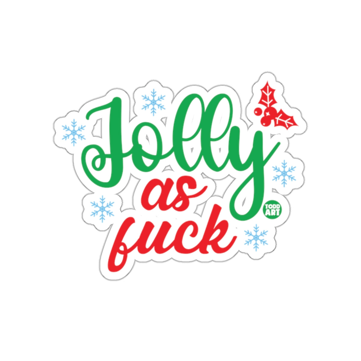Jolly As Fuck Holiday Sticker Festive Christmas Decor
