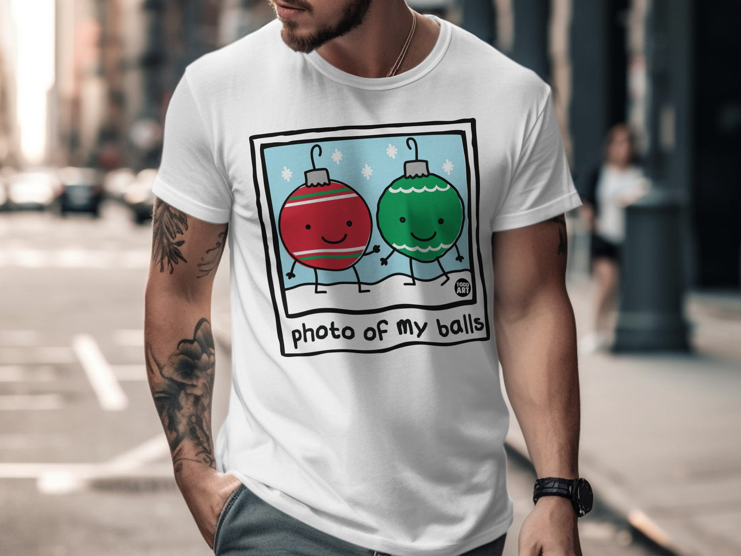 Fun Photo of My Balls Christmas Humor Shirt