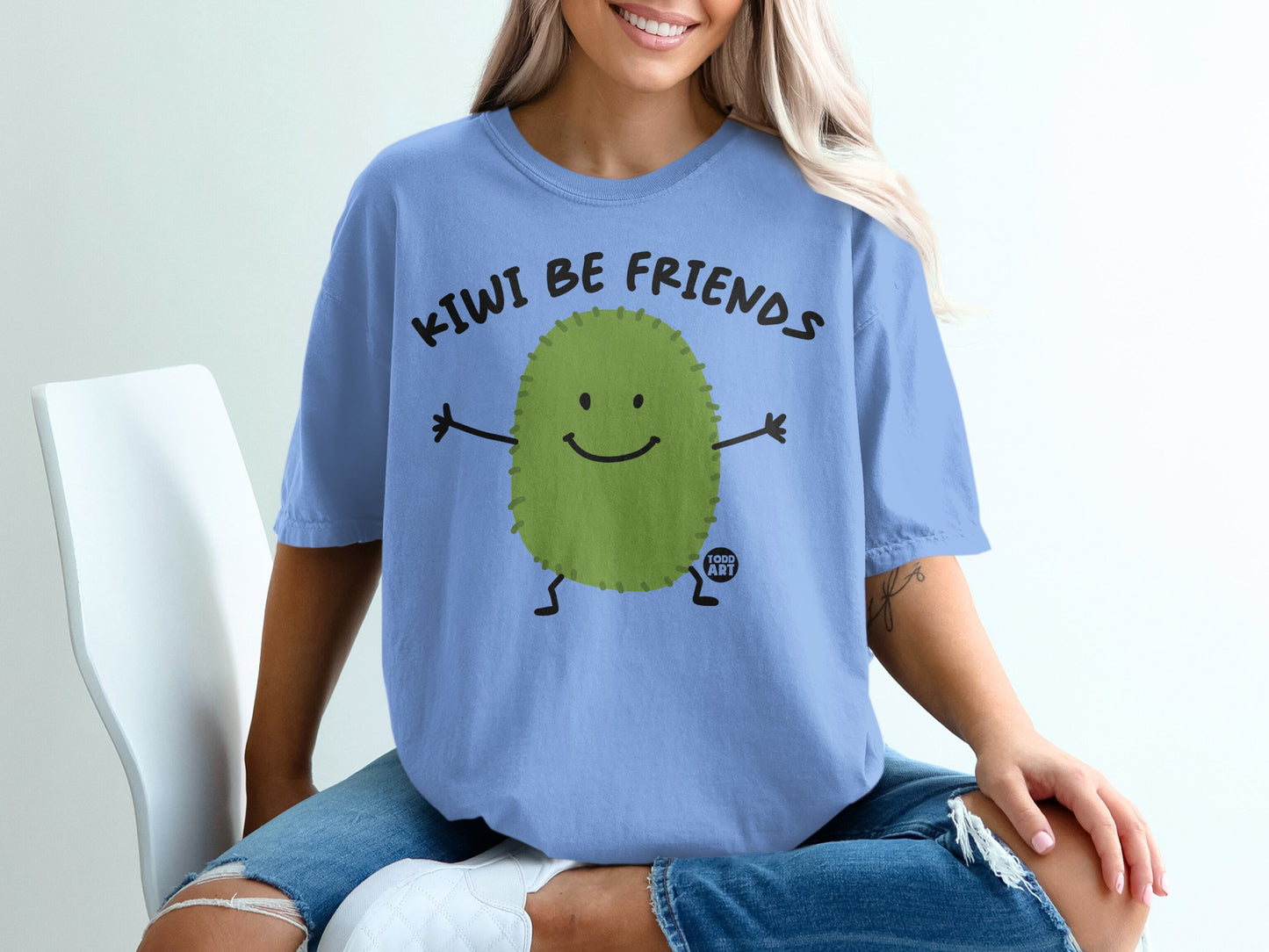 Happy Kiwi Be Friends Todd Art Blue Graphic product type