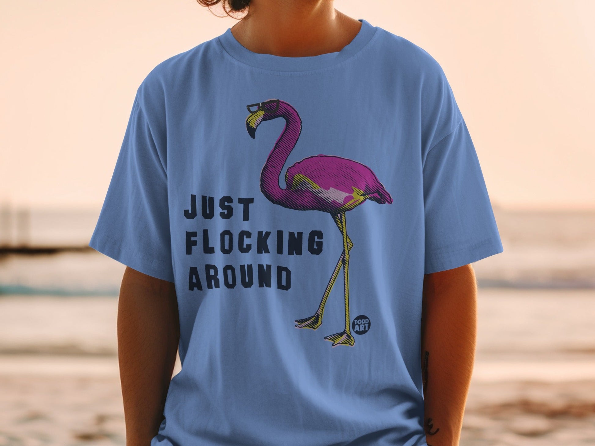 Just Flocking Around Flamingo Graphic Tee
