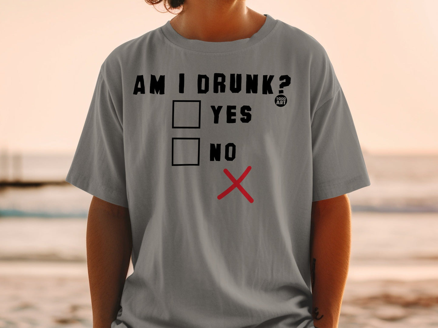 Am I Drunk Yes No CheckBox Funny Novelty T-Shirt