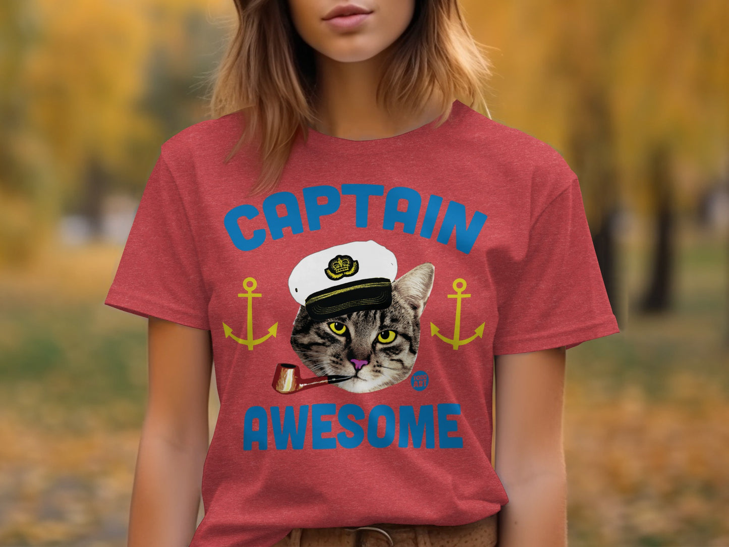 Captain Awesome Cat in Uniform Graphic Tee