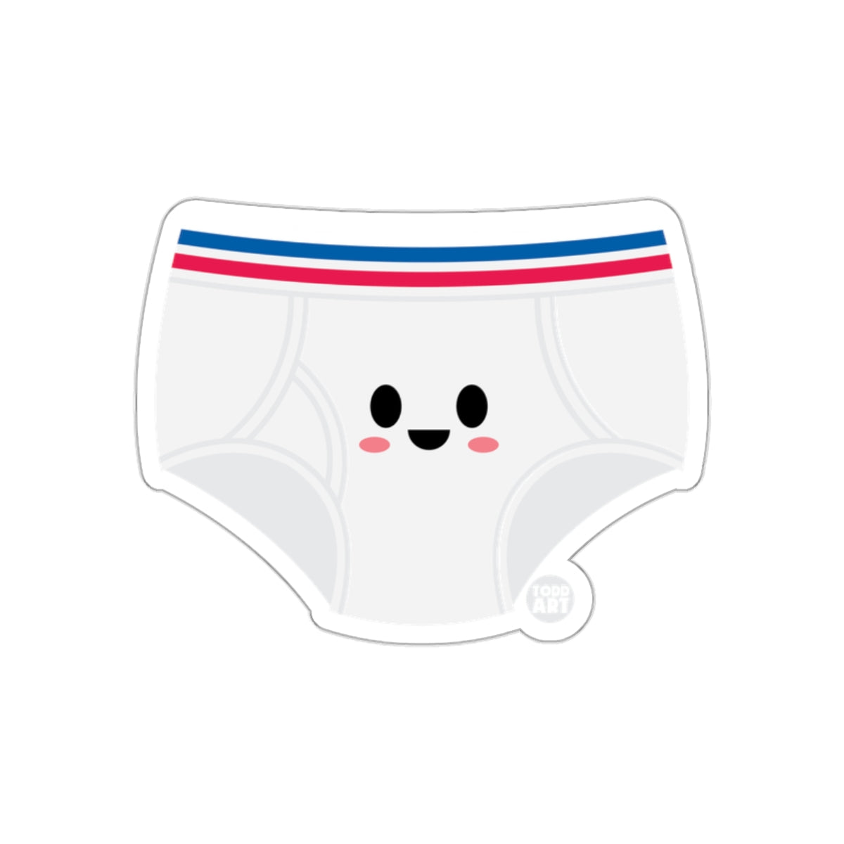 Cute Smiling Cartoon Underwear Sticker for Kids