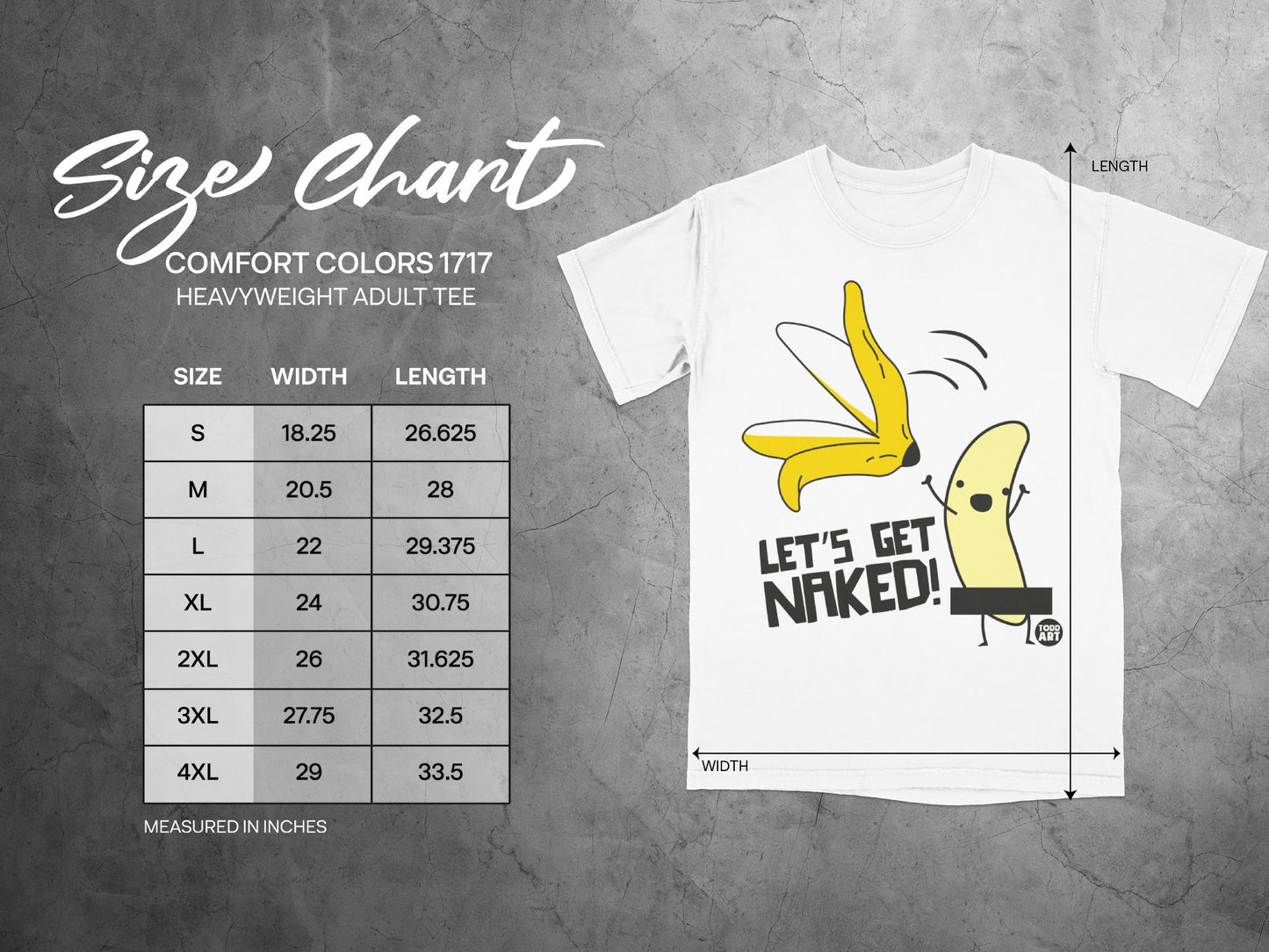 LET'S GET NAKED Banana Comfort Colors 1717 Tee product type