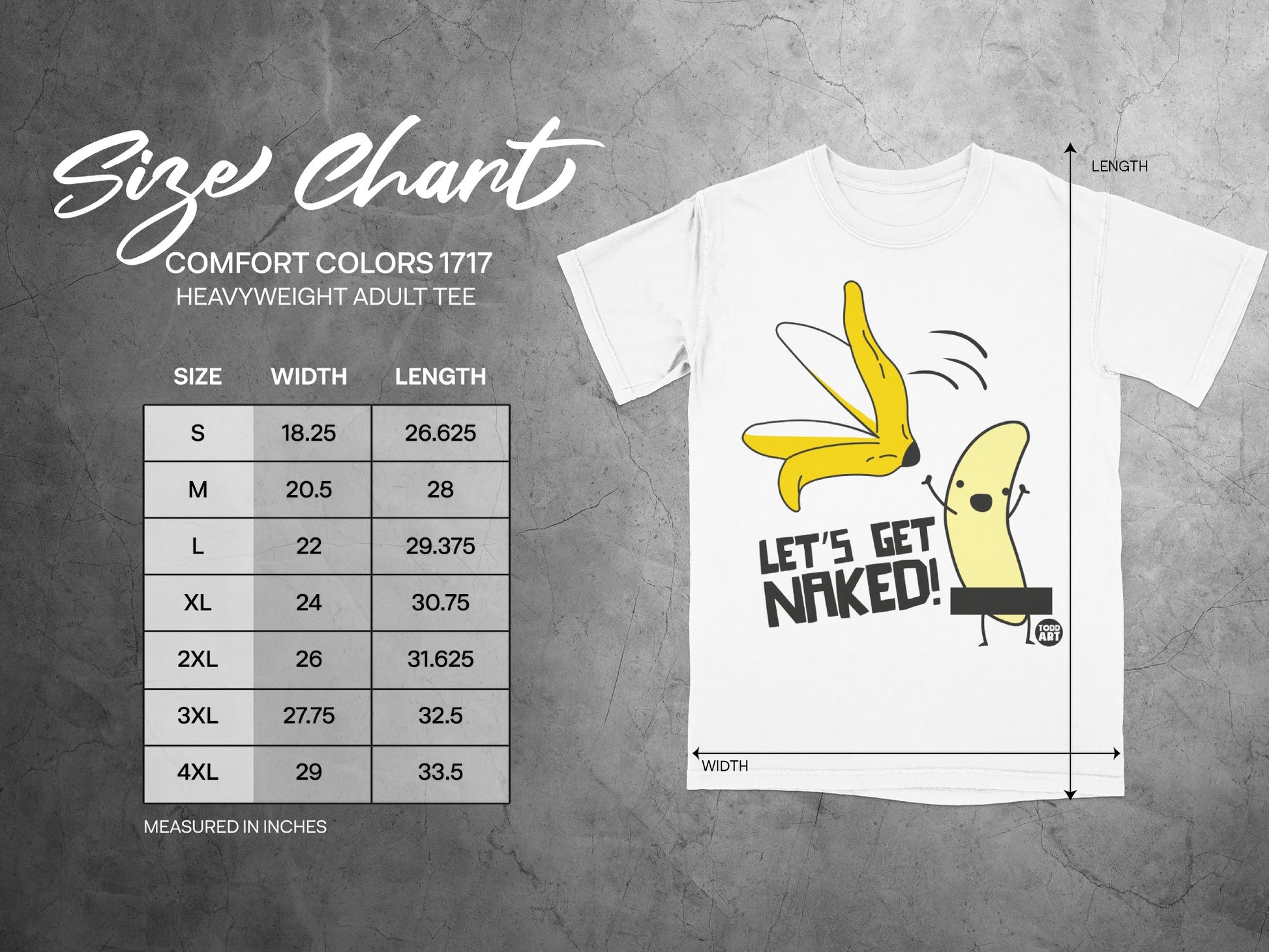 LET'S GET NAKED Banana Comfort Colors 1717 Tee product type