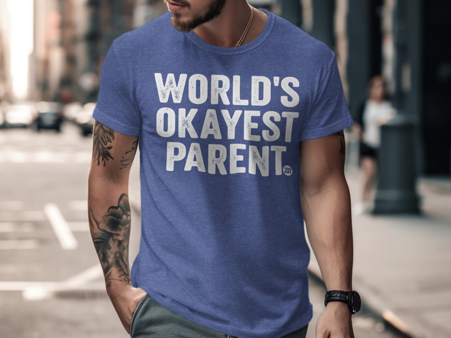 World's Okayest Parent Funny Graphic T-shirt