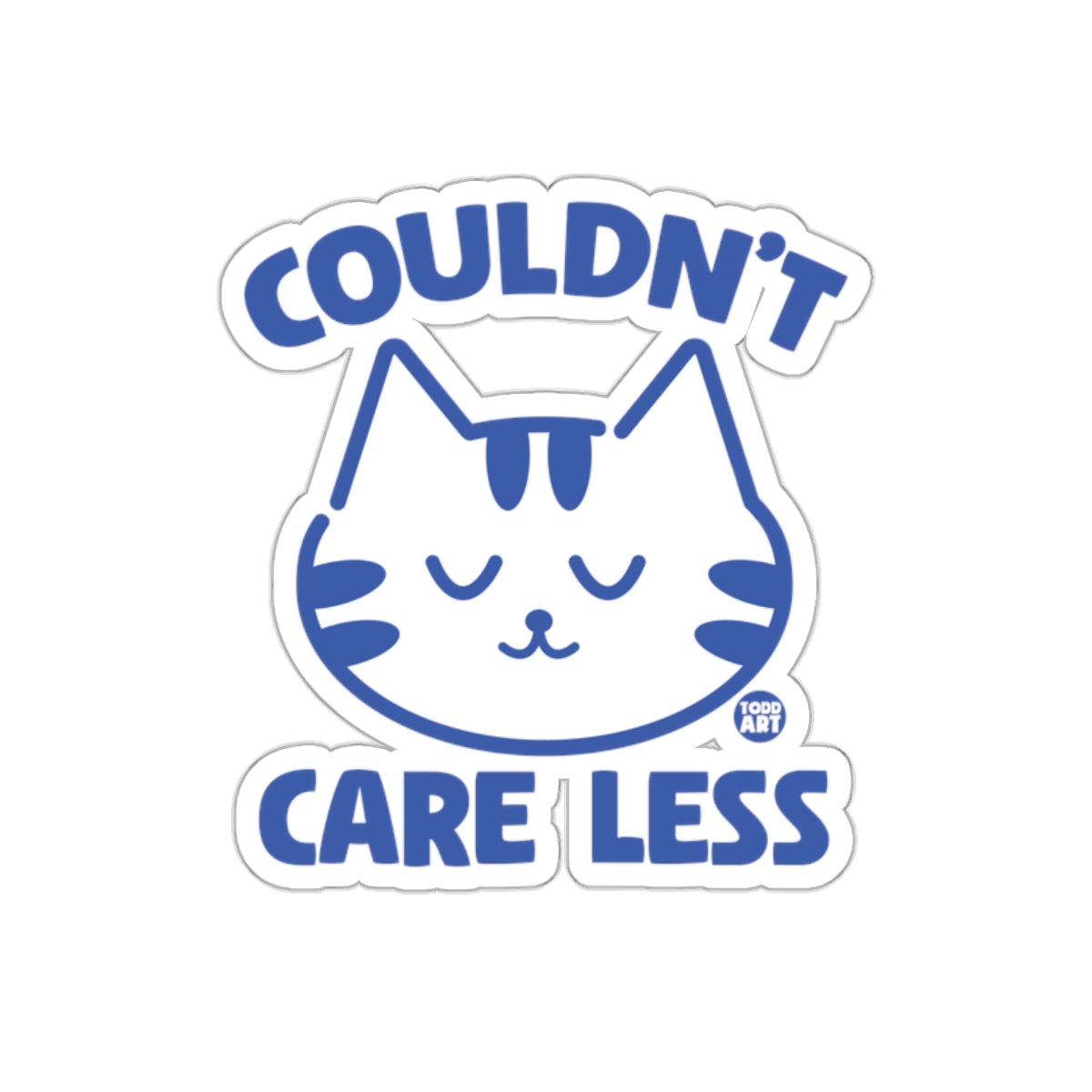 Couldn't Care Less Cute Cat Illustration Art sticker