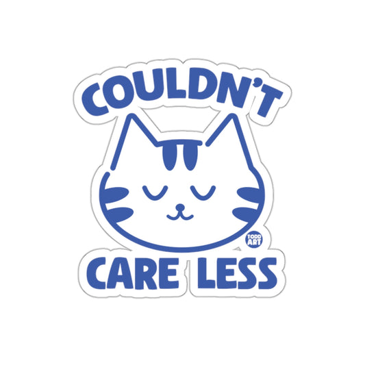 Couldn't Care Less Cute Cat Illustration Art sticker