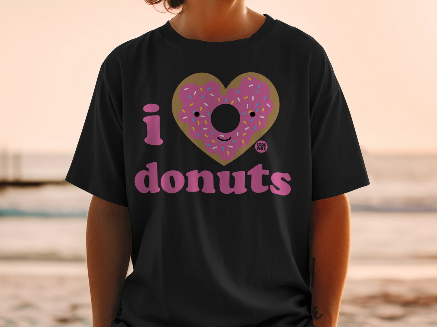 I Heart Donuts Sprinkles Design Graphic T-Shirt