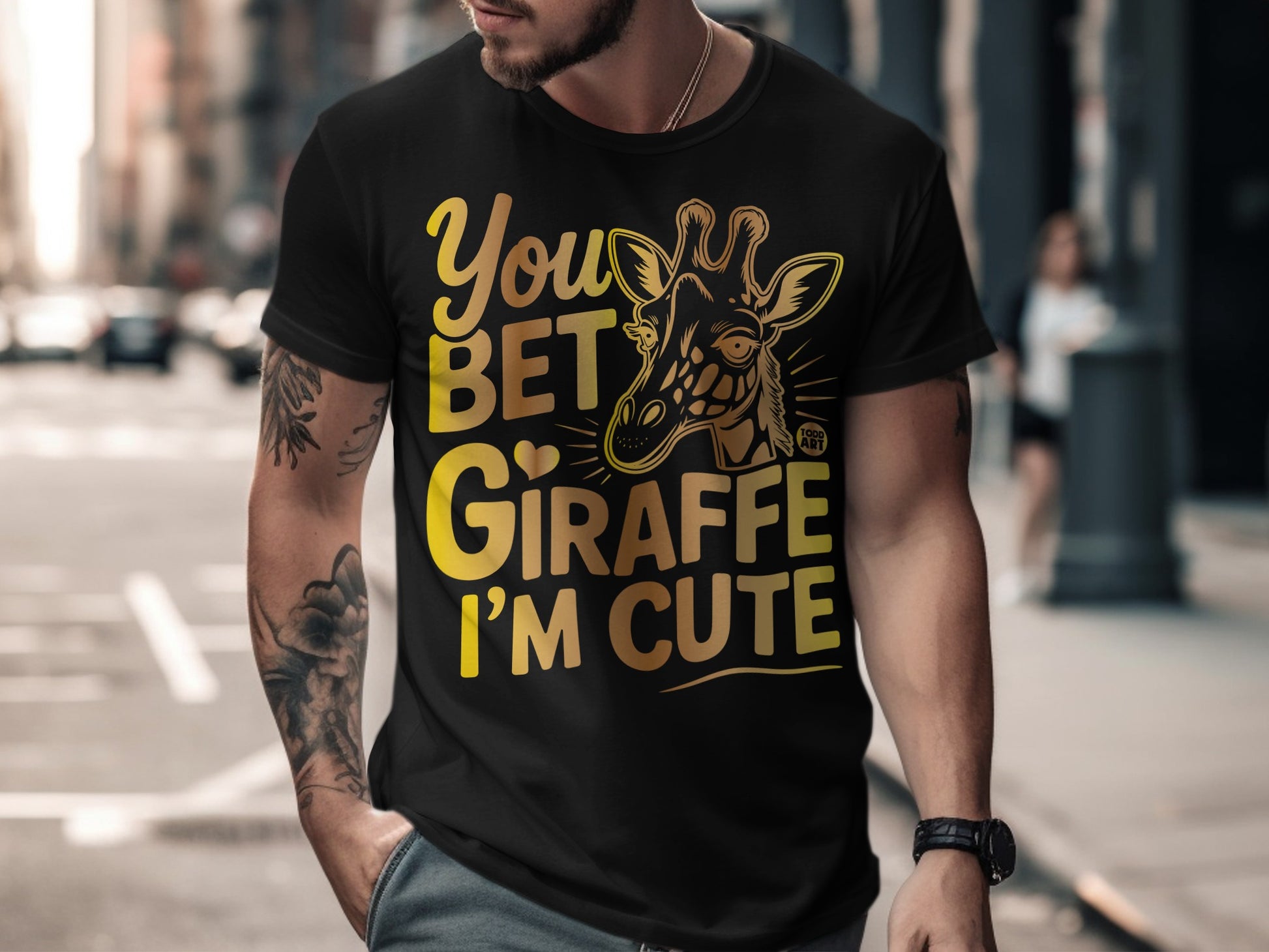 You Bet Giraffe I'm Cute T-shirt for Urban Fashion