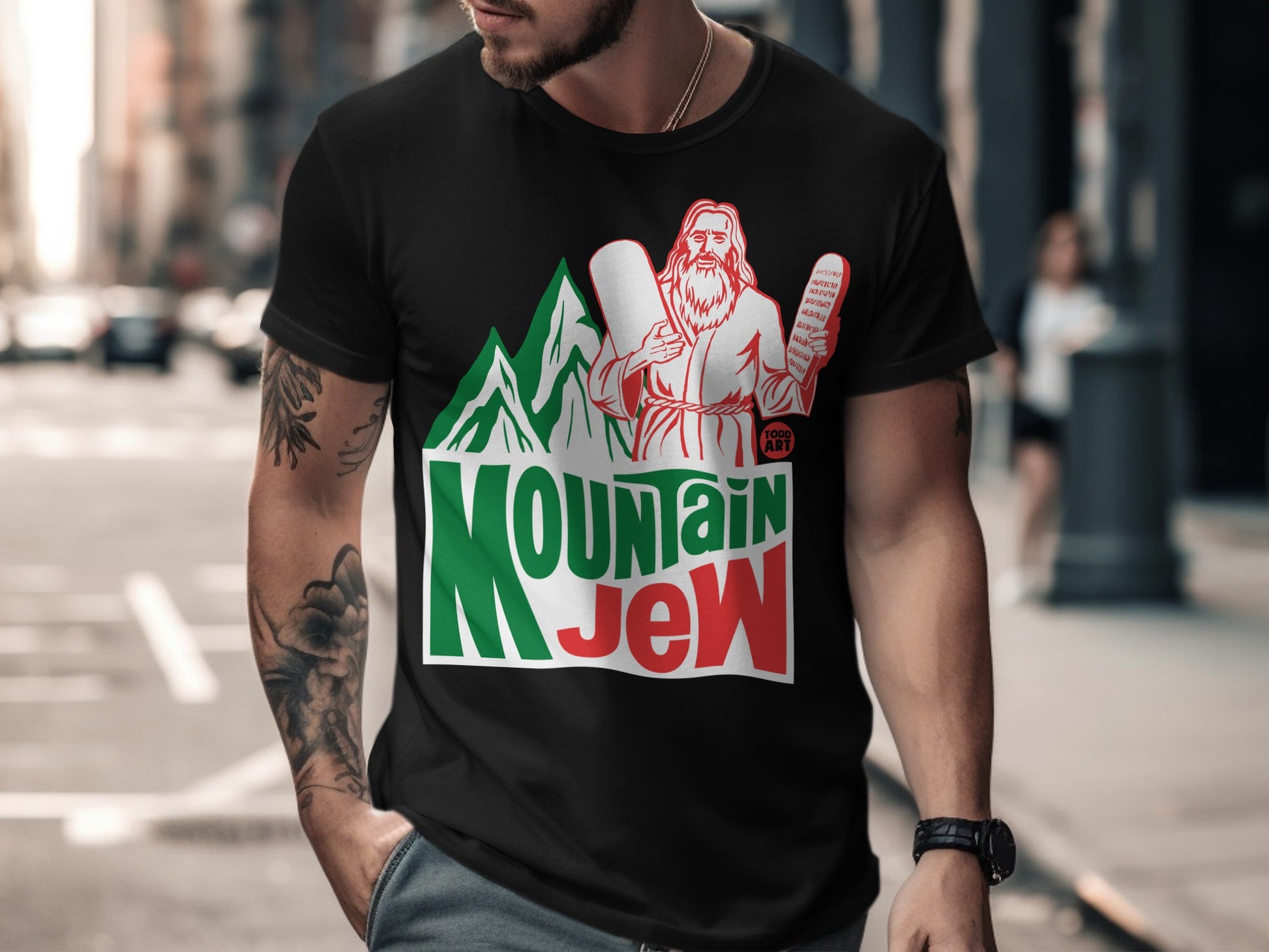 Mountain Dew Parody Mountain Jew Graphic T-Shirt