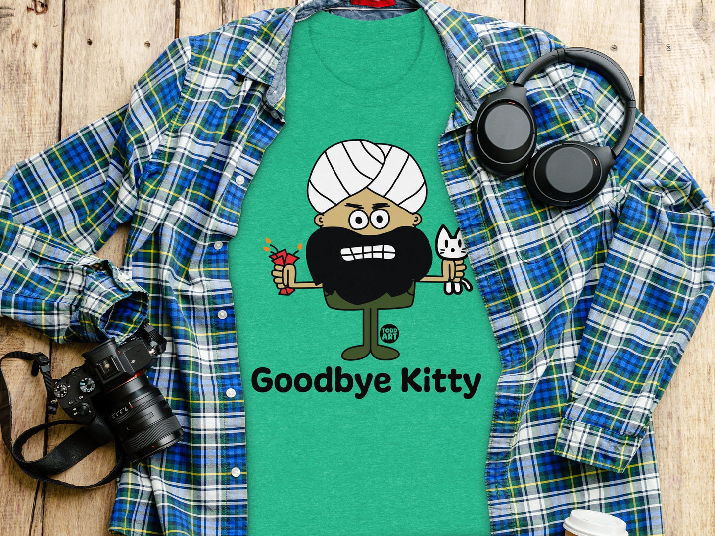 Funny Musical Goodbye Kitty Graphic T-shirt