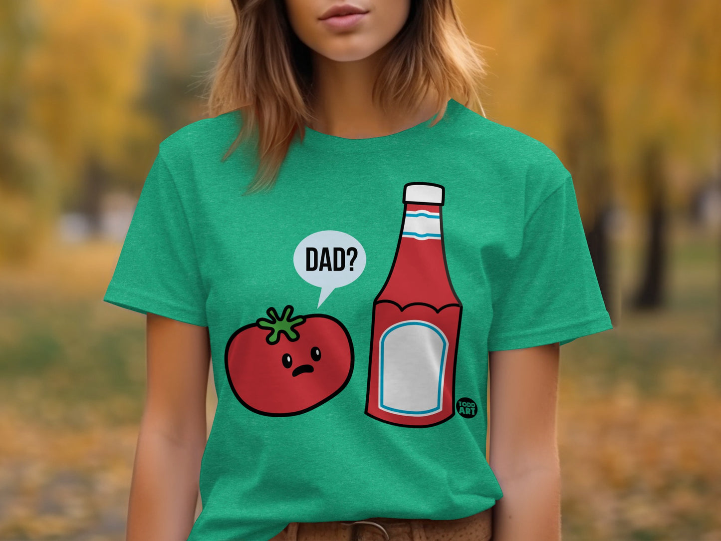 Cute Tomato And Ketchup Dad Shirt Fun Graphic Tee