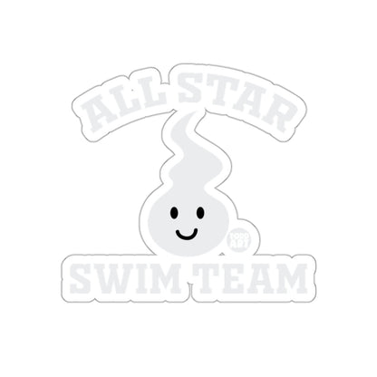 All Star Swim Team Sticker with Cute Face Todd Art Design