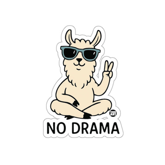No Drama Peace Sign Sunglasses Llama Sticker