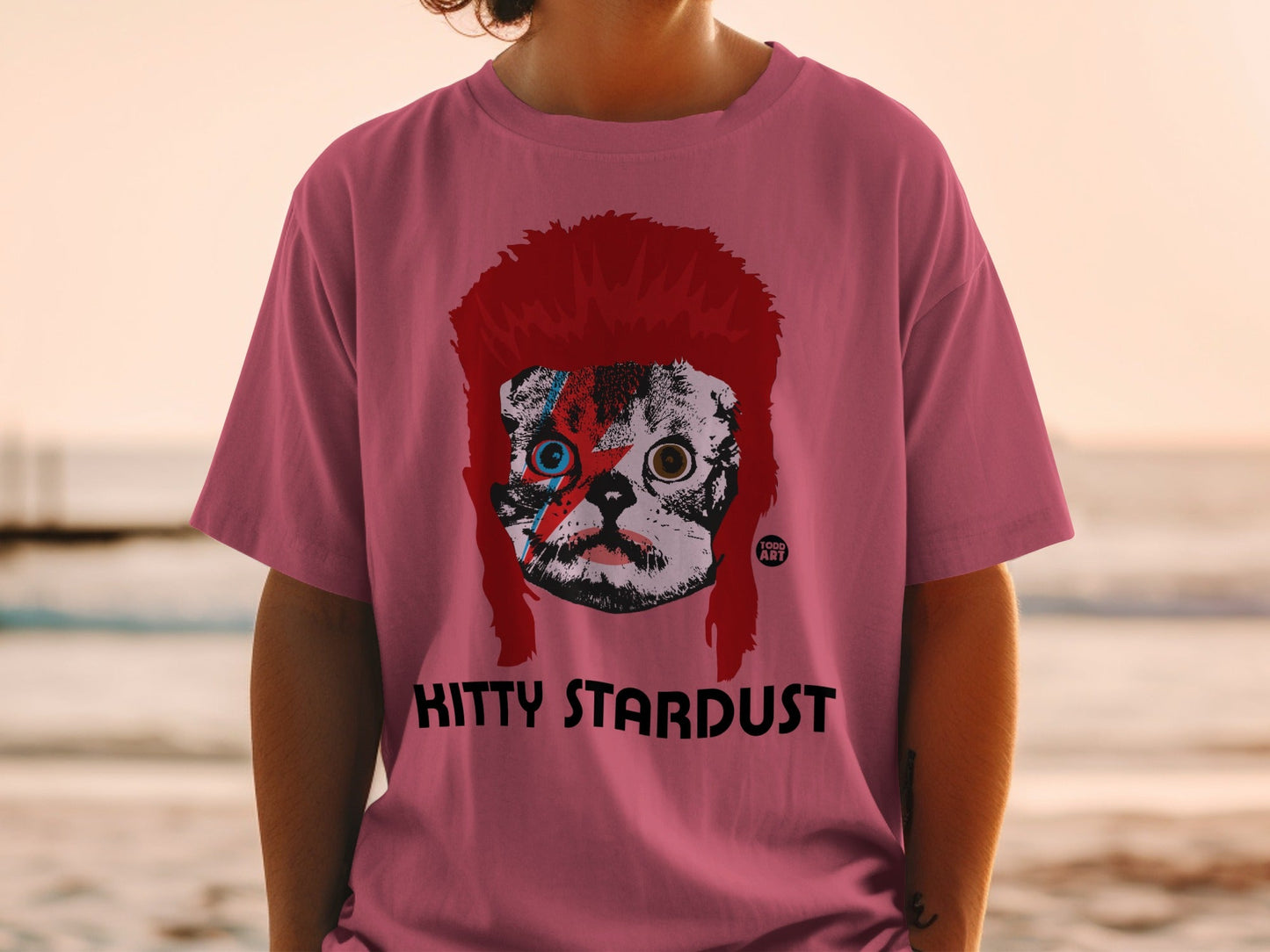 Kitty Stardust Unique Graphic Tee Vibrant Design