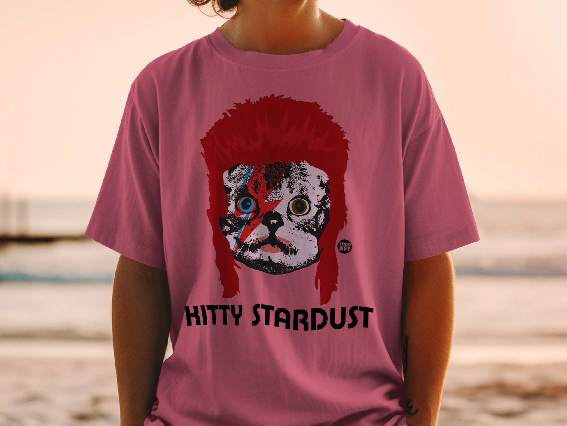 Kitty Stardust Unique Graphic Tee Vibrant Design