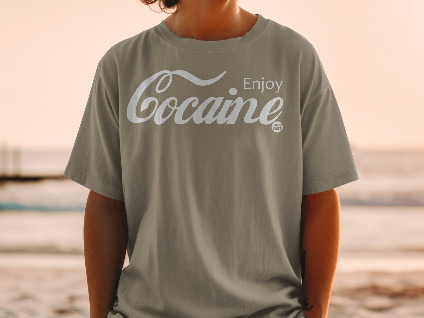 Enjoy Cocaine Todd Art Graphic T-Shirt Apparel