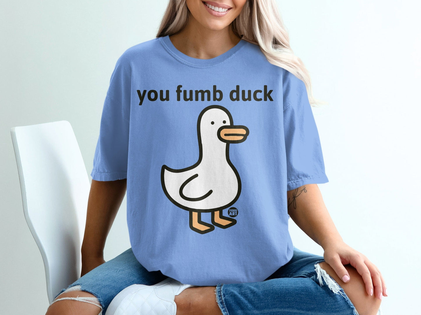You Fumb Duck Graphic Tee Shirt Retro Funny T-Shirt