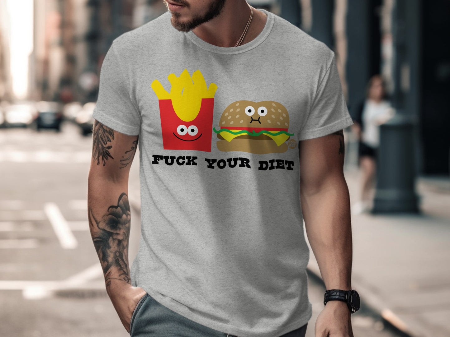 Funny Burger and Fries Fuck Your Diet T-Shirt