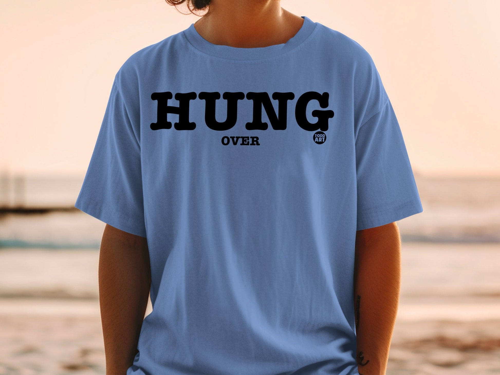 Hung Over Todd Art T-Shirt Casual Graphic Tee