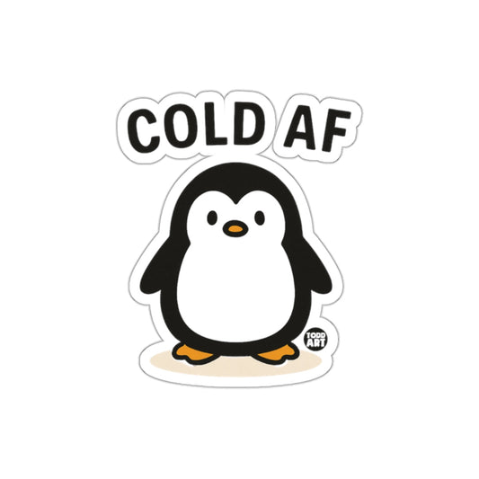 Penguin Cold AF Funny Winter Animal Illustration sticker
