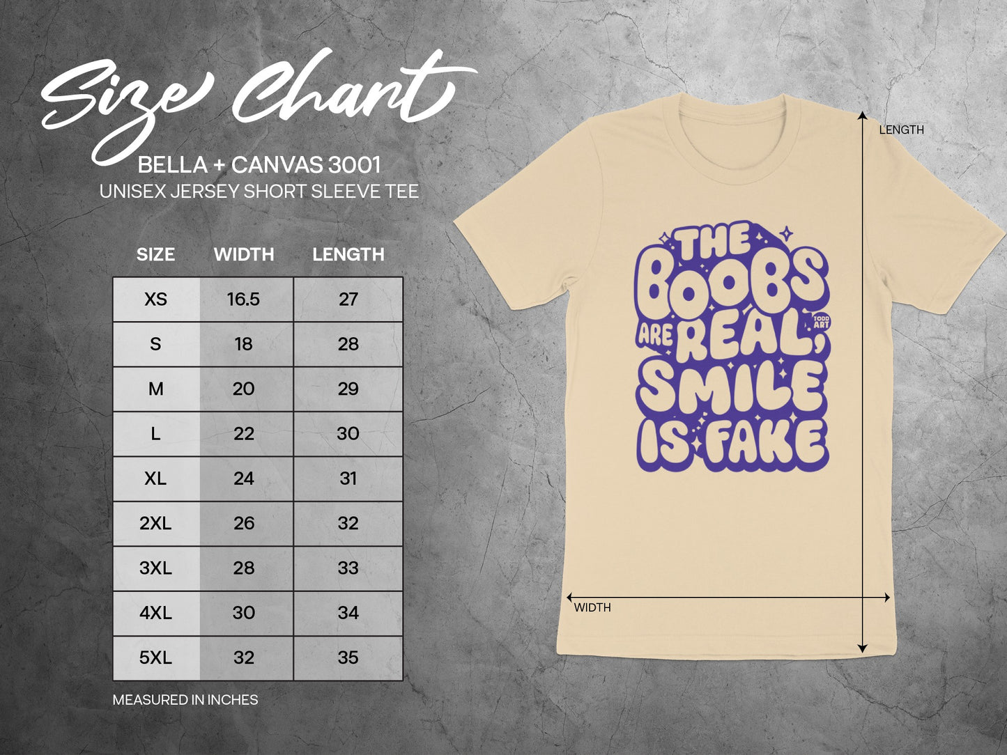 The Boobs Are Real Smile Is Fake Unisex Jersey Tee