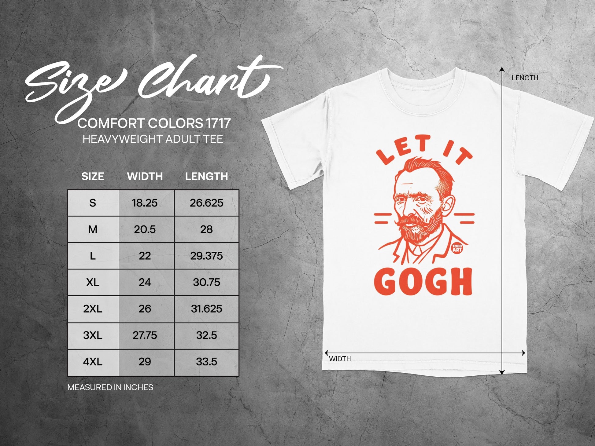 LET IT GOGH Van Gogh Comfort Colors Adult Tee product type