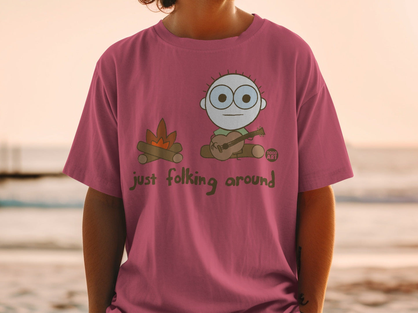 Just Folking Around Cartoon Character T-shirt