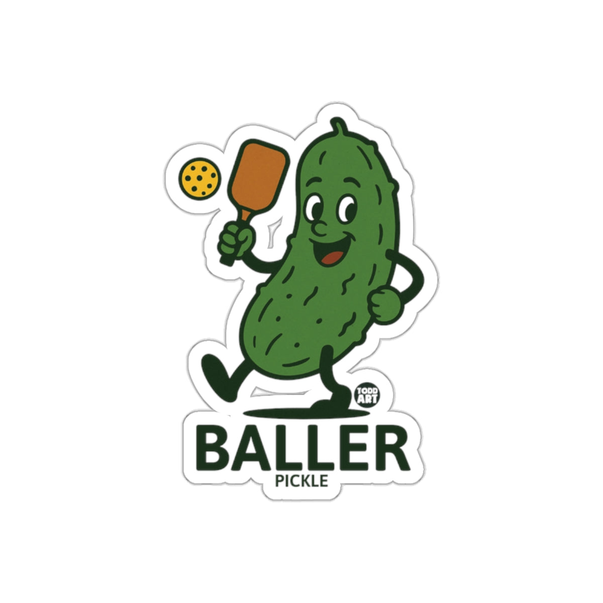 Baller Pickle With Paddle Todd Art Cartoon Image sticker