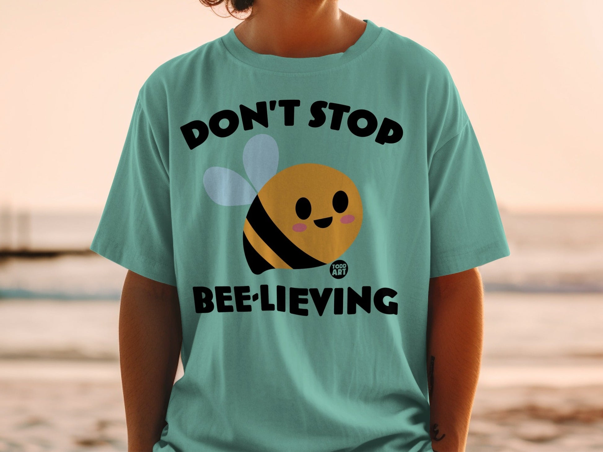 Don't Stop Bee-lieving Cute Bee Graphic T-Shirt
