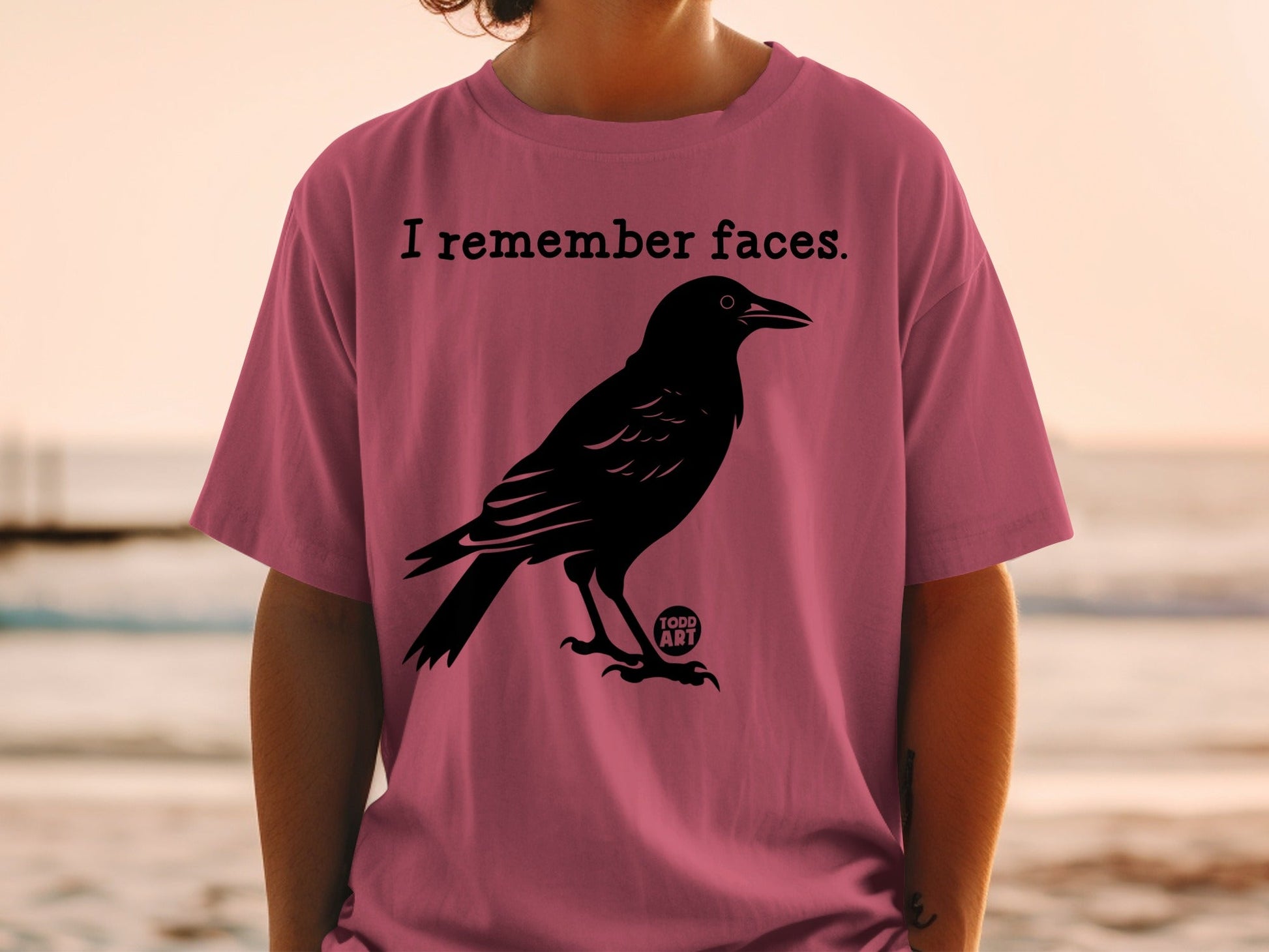 I Remember Faces Crow Graphic Tee Trendy Shirt