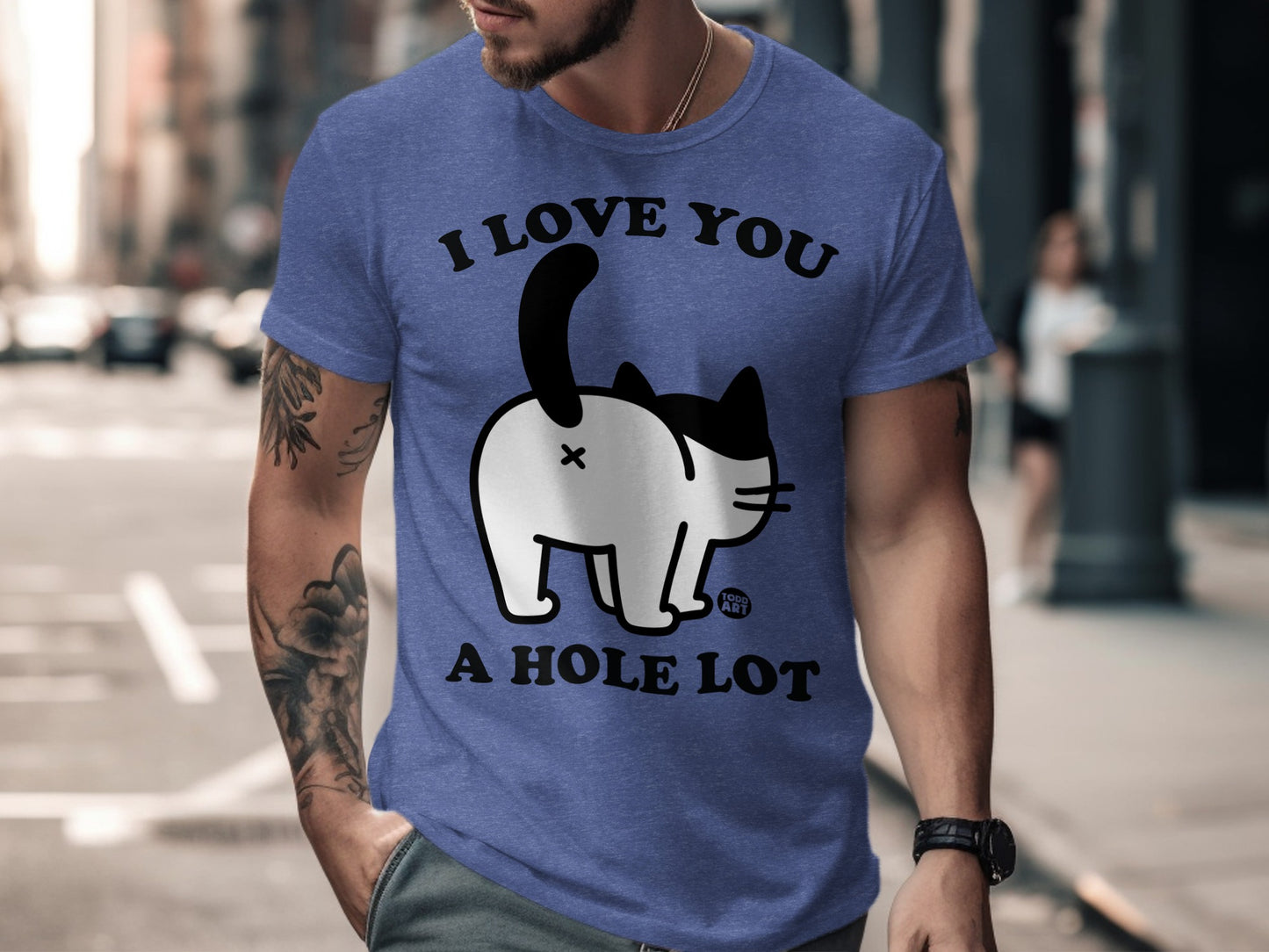 I Love You A Hole Lot Graphic Funny Cat T-Shirt