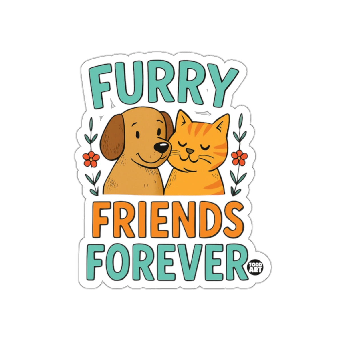 Furry Friends Forever Dog and Cat Sticker Product