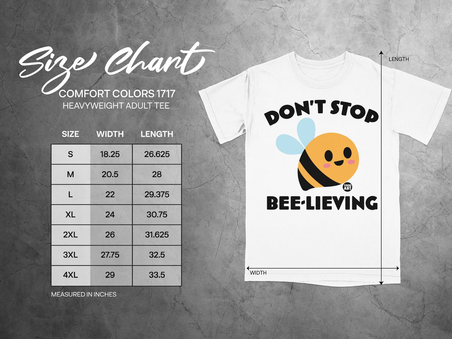 Don't Stop Bee-lieving Heavyweight Adult Tee Shirt