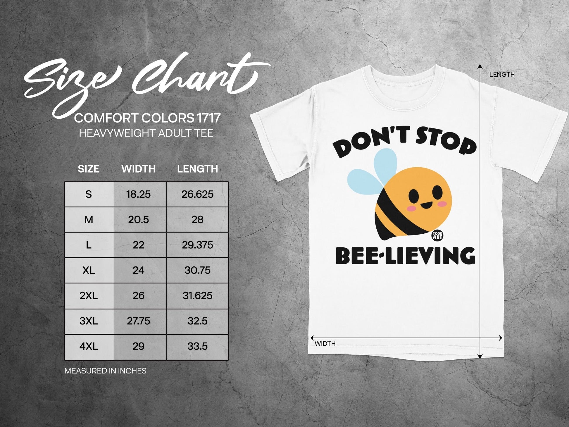 Don't Stop Bee-lieving Heavyweight Adult Tee Shirt