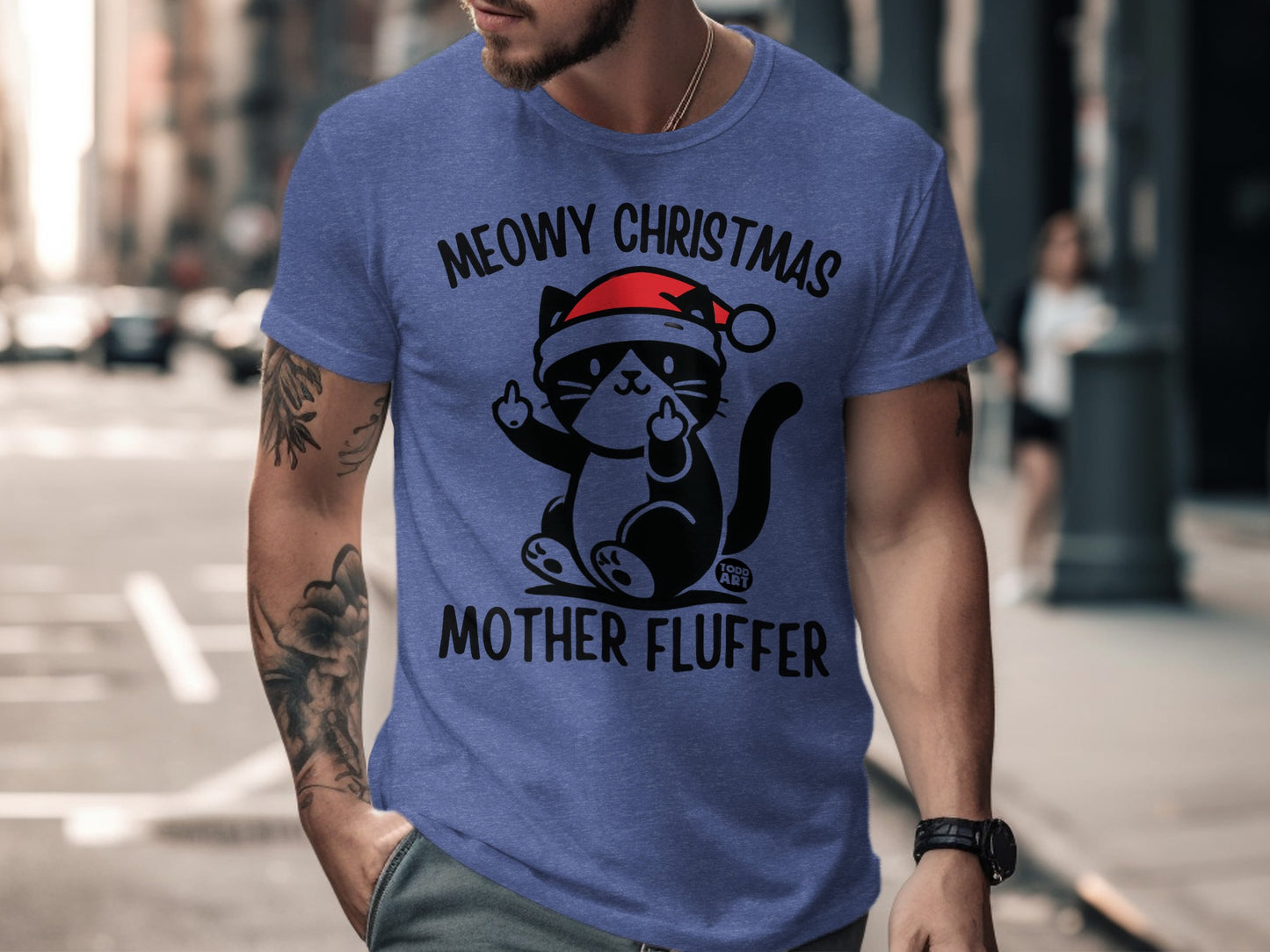 Meowy Christmas Mother Fluffer Funny Cat T-Shirt