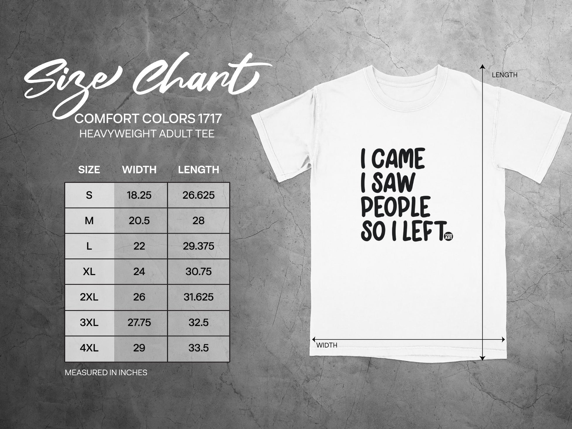 I Came I Saw People So I Left Heavyweight Adult Tee